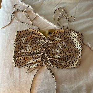 silk cropped tie top from forever 21